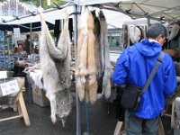 Furs on sale in the fish market